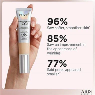 Foundation Cecair Liputan Penuh Dengan Kilauan Ditambah